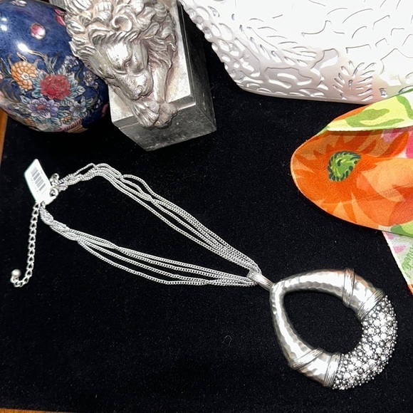 NWT Necklace Macy’s Silver Australian Crystals Statement Pendant Multi C… - Picture 5 of 7